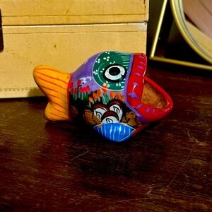 Vintage Mexican Folk Art Talavera Fish